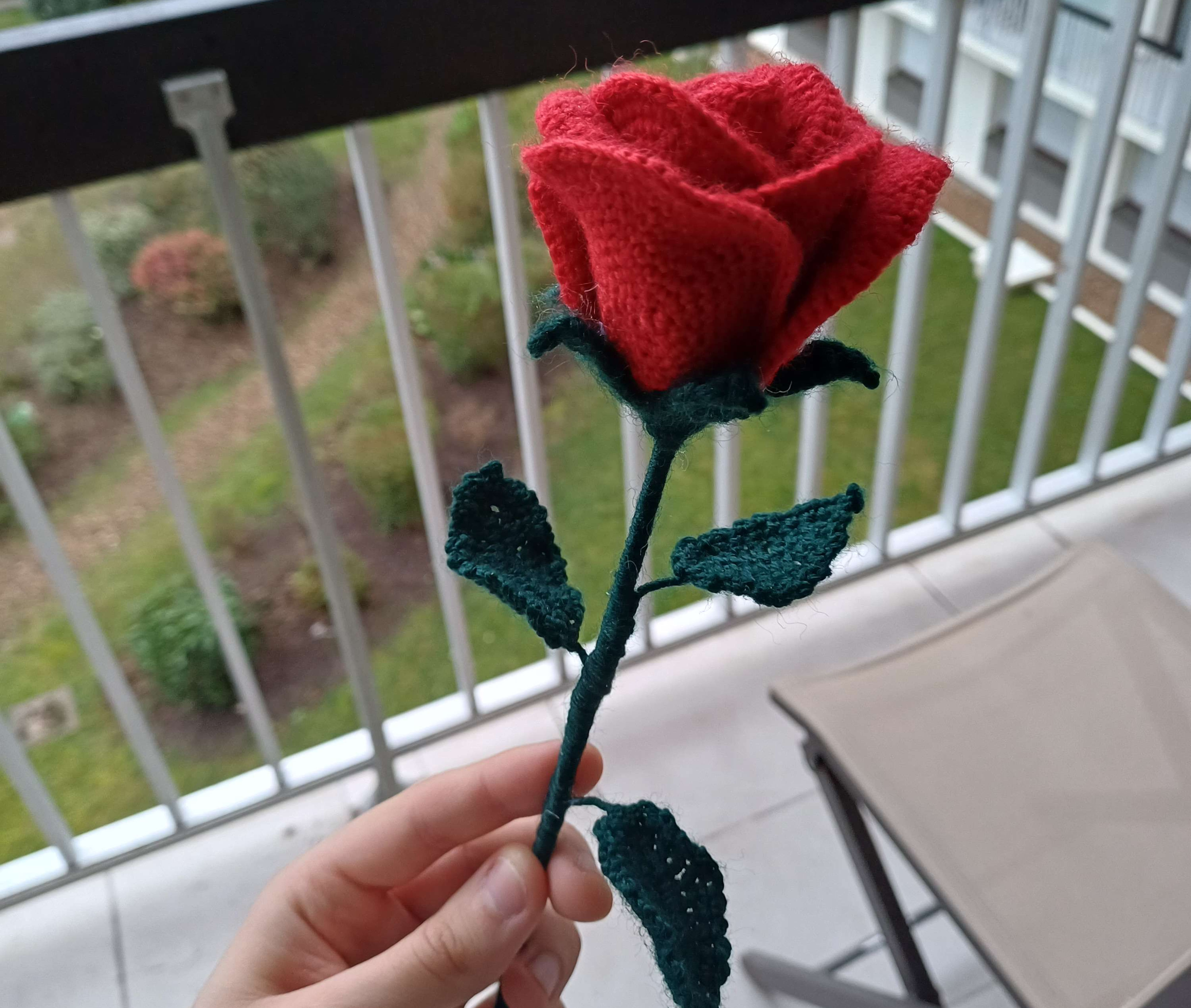 a crocheted rose